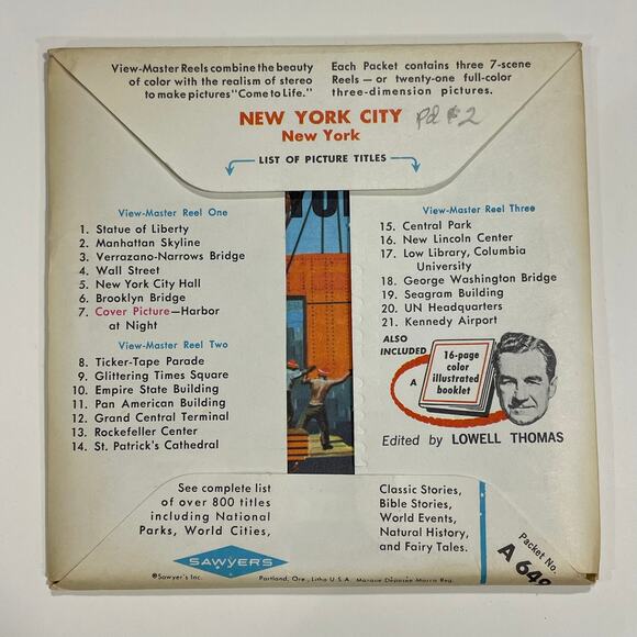 View-Master NEW YORK CITY - A649 - 3 Reel Set + Booklet - Purple Package (NYC2) - Picture 5 of 8